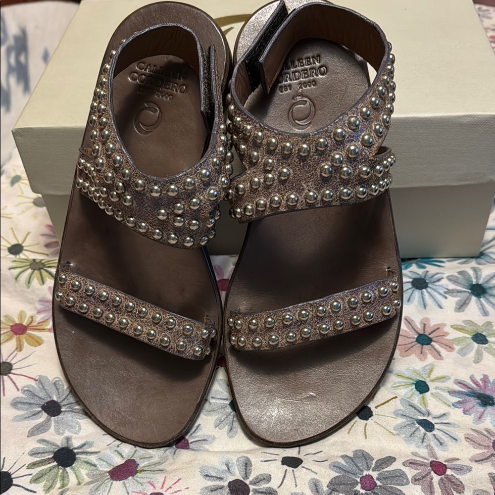 Calleen Cordero Brown Studded Sandals